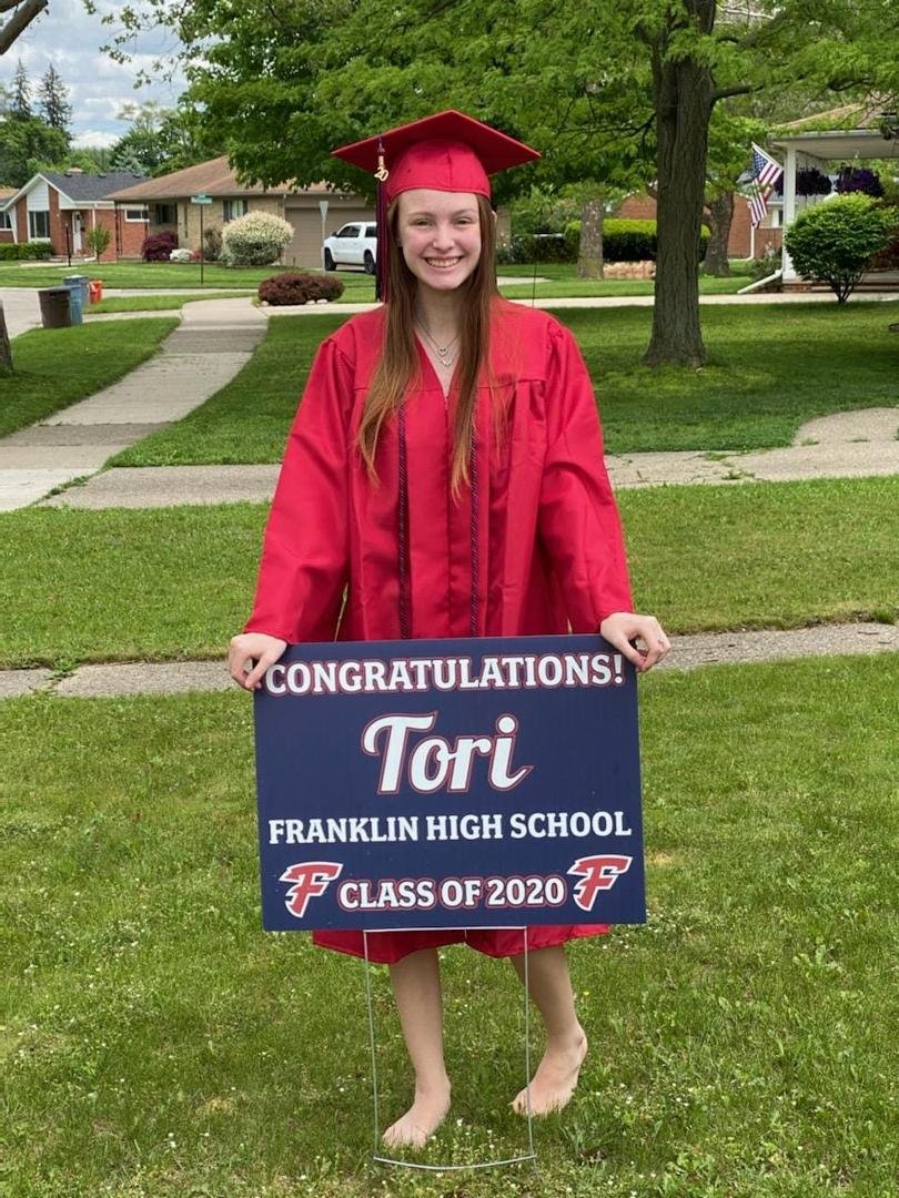 Congratulations Tori.
We are proud of you.
Sorry the pandemic happened during your Senior year.