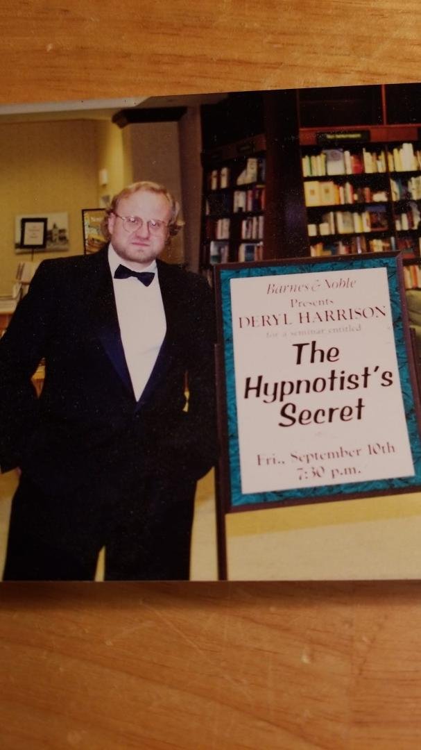 Me a few years ago giving a presentation on hypnosis.