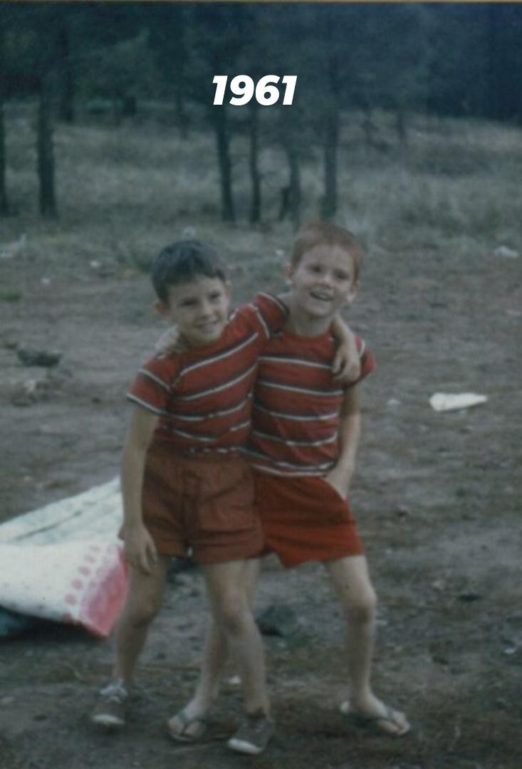 Cousins Jim & Ben. 
8 yrs old & 50 yrs old.