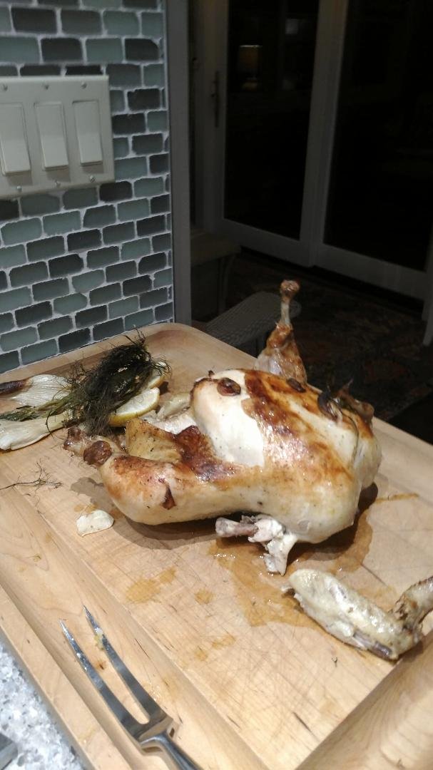 Chicken we had tonight.Chicken tried to surround