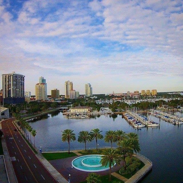 Aerial shot of downtown