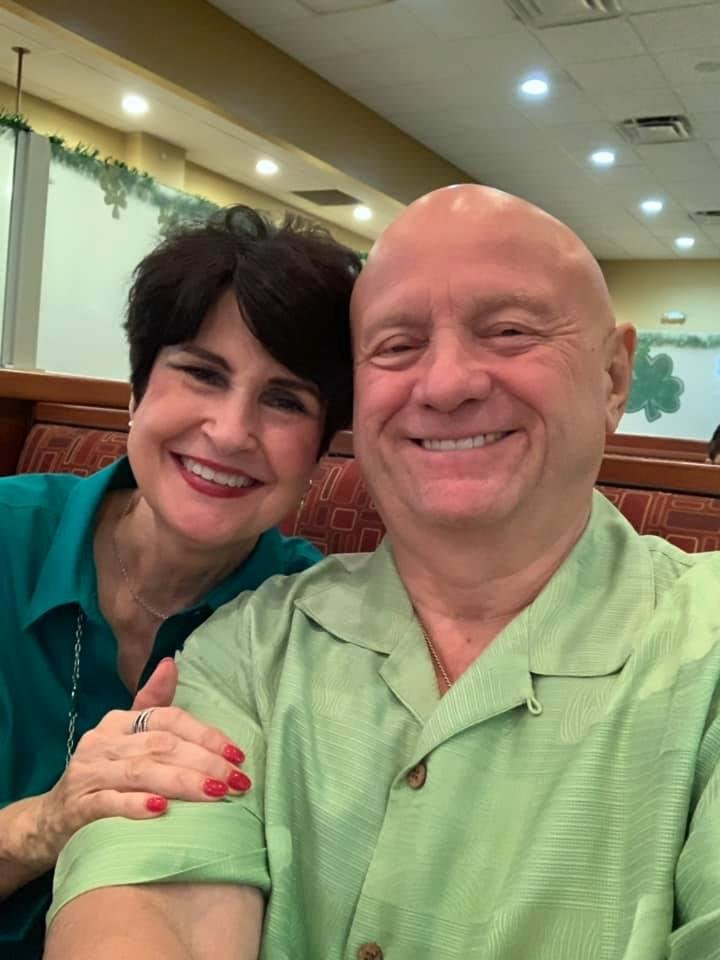 My wife and me having a super time