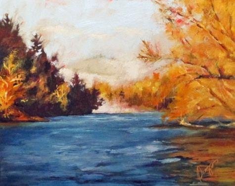 Diane, Thank you for sharing this artist with me. This is a great way to learn about different artists. I liked this oil cause fall is my favorite season and I would love to be at this spot all year long. The painting is