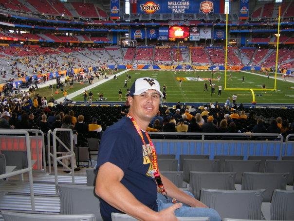Our son David at the Feista Bowl 2008 WVU vs OKlahoma.