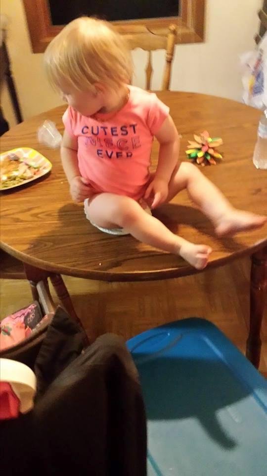 My gbaby has my son's no fear attitude