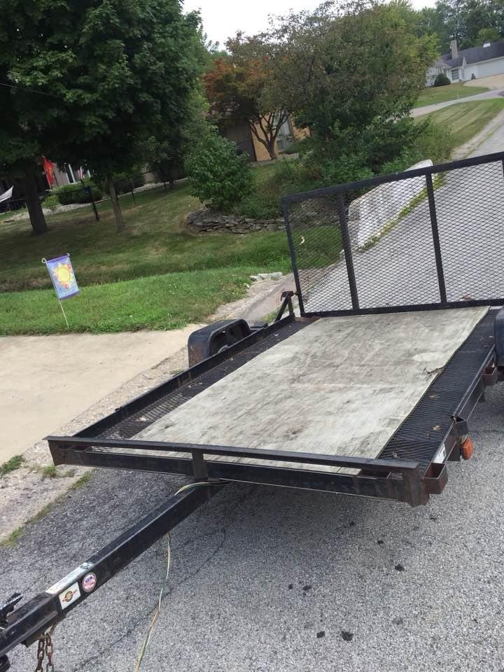 Attention friends. Been meaning to do this but this is my trailer. Actually it is family and friends trailer. Anyone ever needs to use the trailer let me know. Trailer and hitch. And there is no charge. It is a freebie