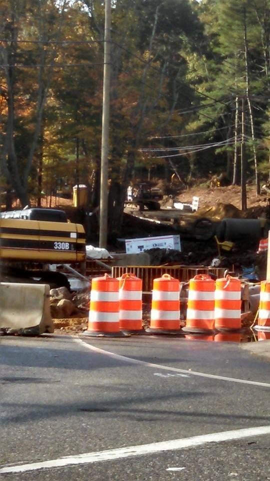 So, this is the bridge that is being repaired or replaced in town near the transfer station. Up until last week, the sign said the work would be completed by October 15th. Not 2015, but this year. What are the chances?