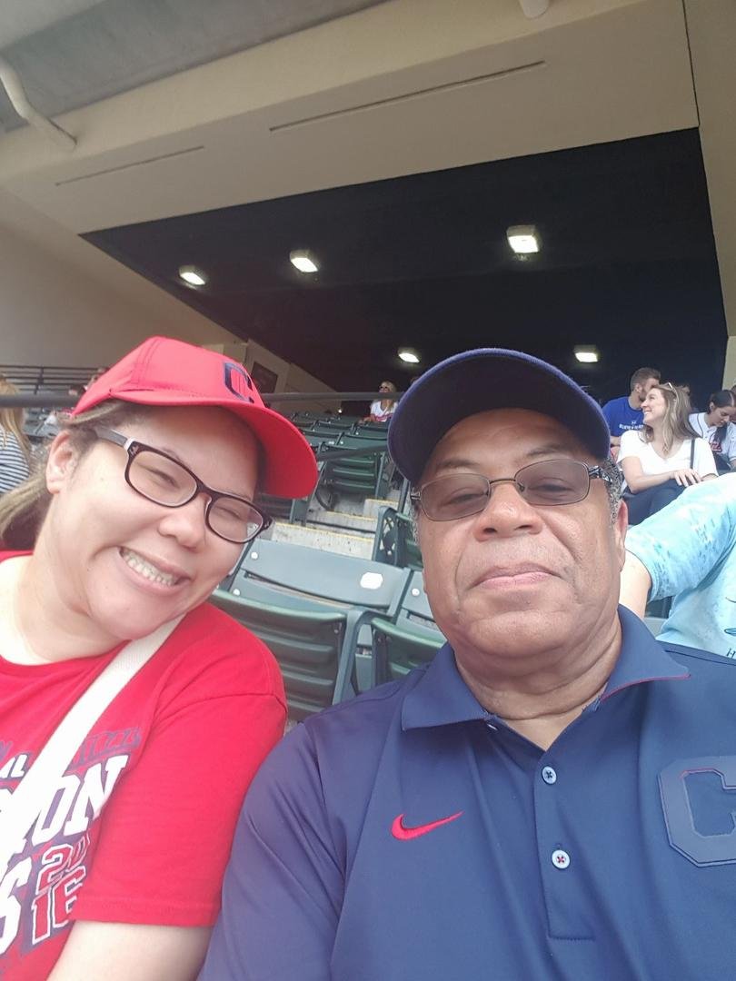 Father and daughter at the Indians game.