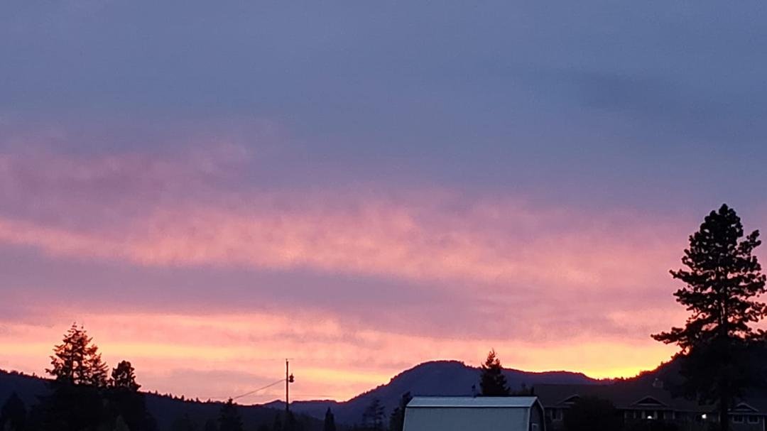 Enjoying our beautiful sunset tonight. First one in about 2 weeks.