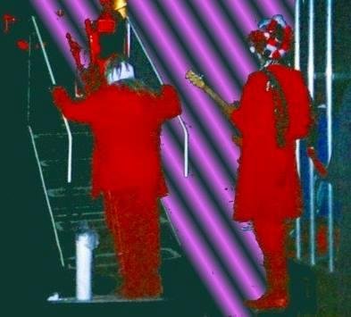 Me and George about to beam up by purple WOO beam