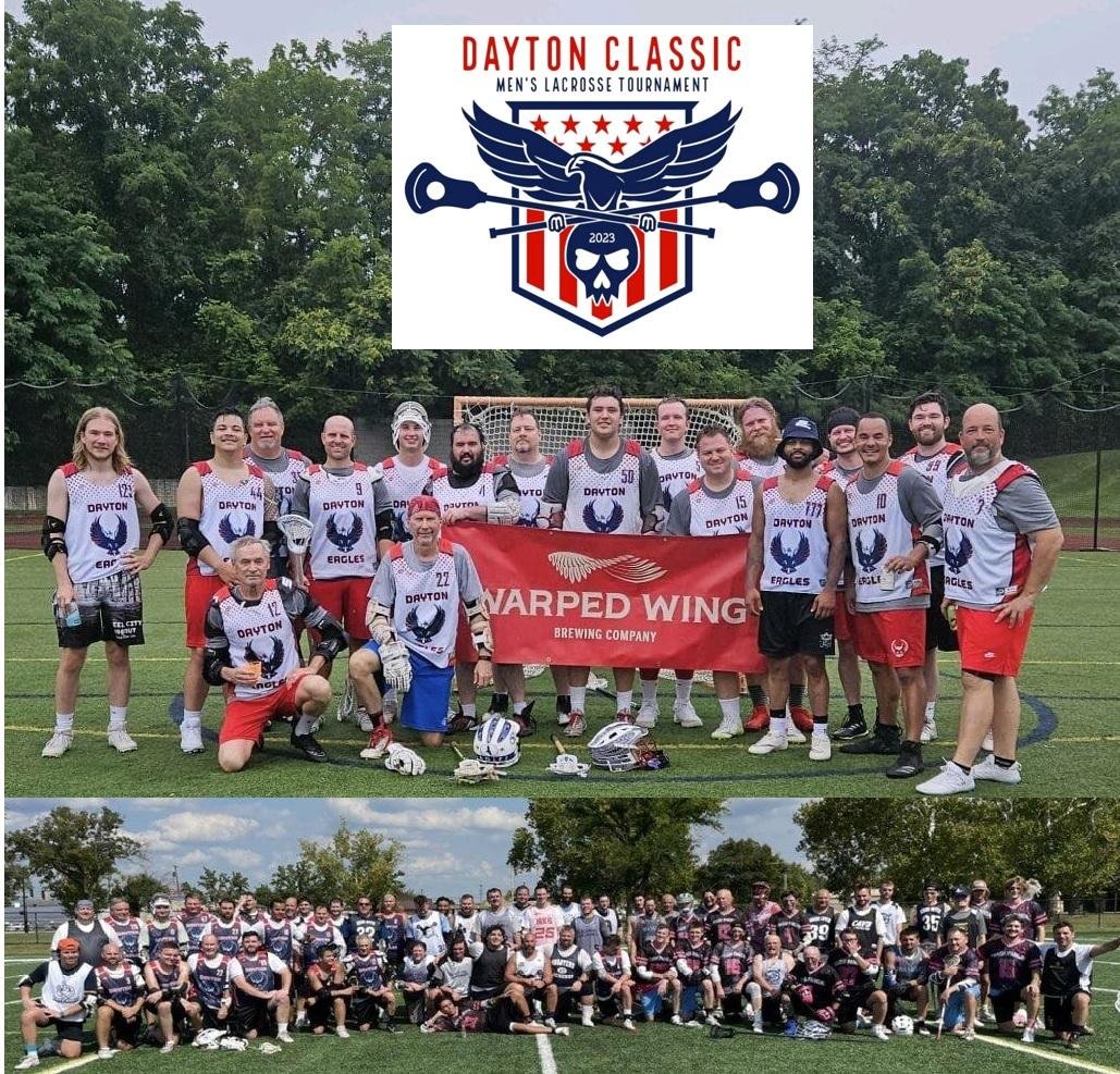 26 Aug 2023 (11am to 6pm)
Centennial Field Dayton
504 E Helena St, Dayton, OH 45404
Warped Wing and The Dayton Eagles are sponsoring the 2023 Dayton Classic a Men's Lacrosse "Beer" League event and would like to invite yo