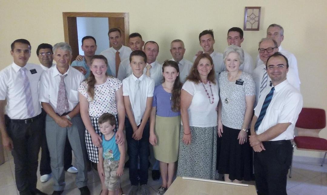 Shkodër Branch Famiy - Pioneers al! (Also Pictured - President and Sister Weidmann (ASM President) and President Kashari (1st Counselor Tirana Stake)