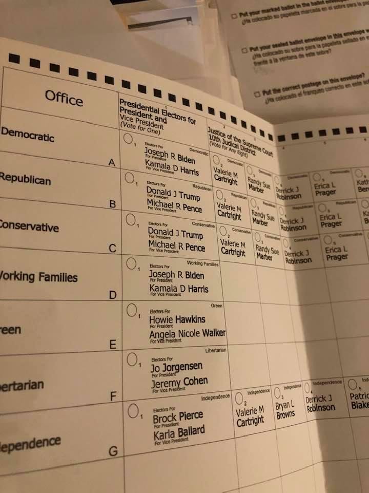 I received my absentee ballot today BIDEN 2020