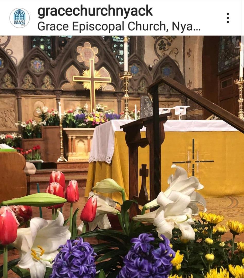 Happy Easter! Interesting shot of Grace's Easter altar (from our Instagram page).