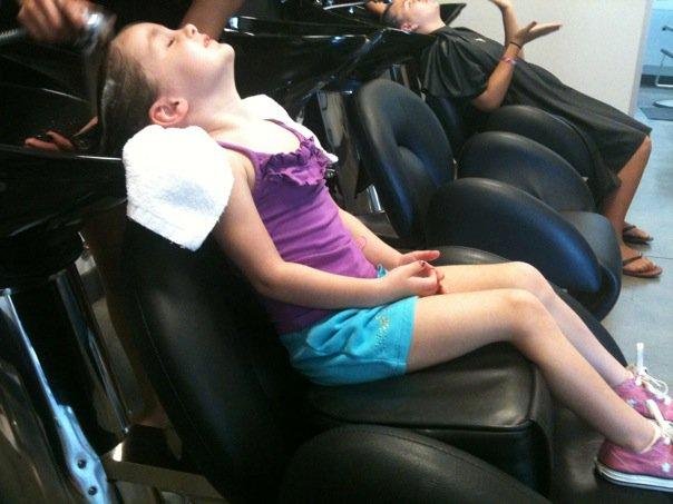 Enjoying being pampered!!!! Such a big girl!!