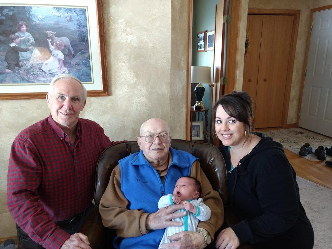 My Dad, a Grandpa and Great Grandpa went home to be with the Lord today. He was 93. 7 children, 21 grandchildren, 30 great grandchildren. Love you Dad