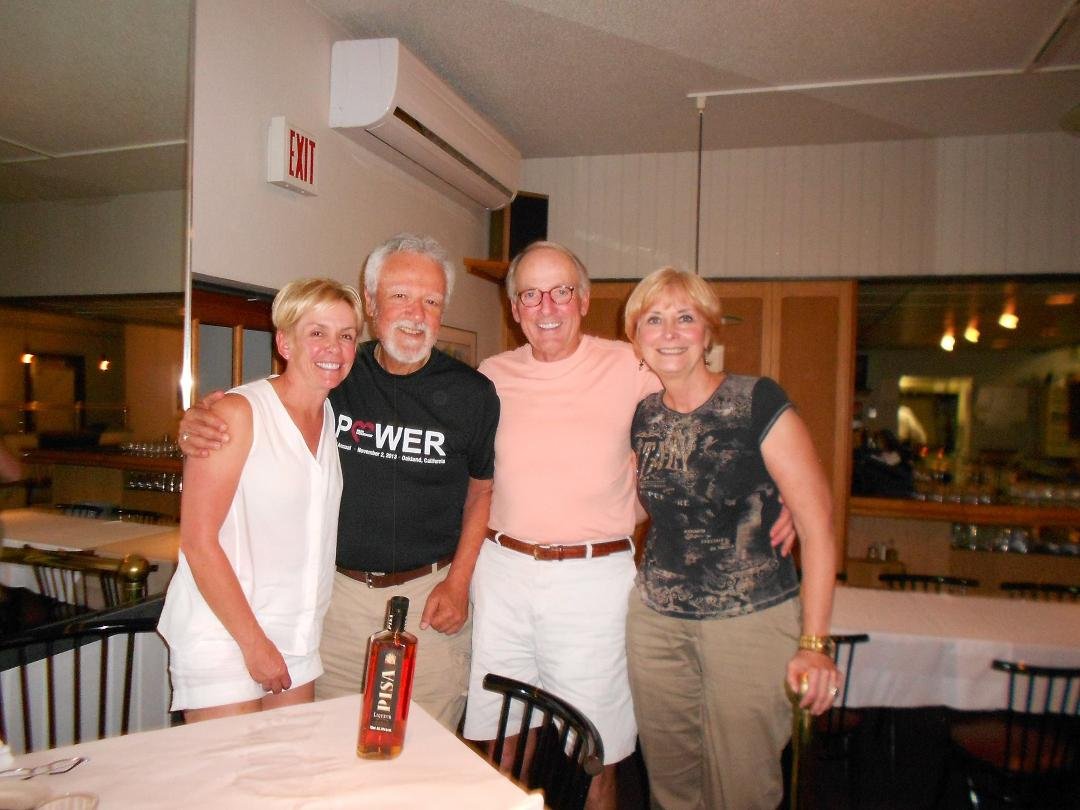 After dinner pic with Ray and Bridget Hausbeck, me and Diane. Celbrating our reunion and
StJohn Vianney's Feast Day