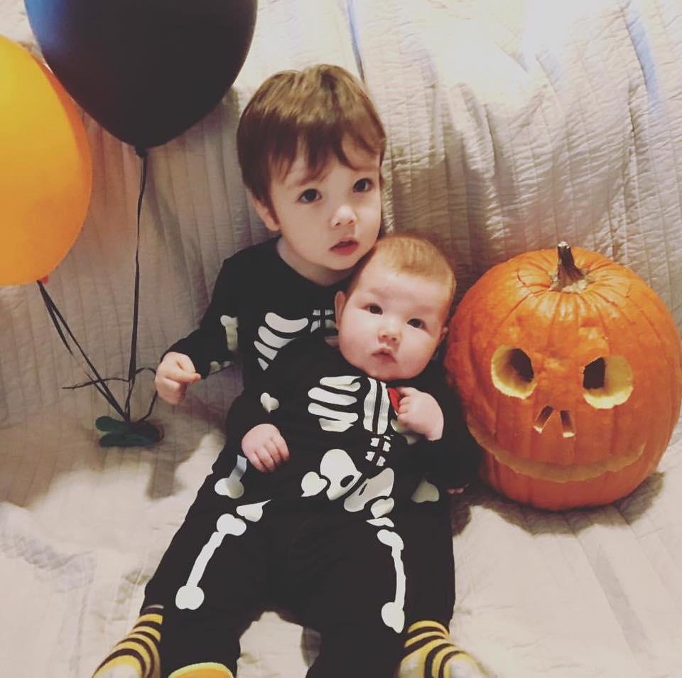 Our little munchkins, Elias and Sasha all dressed for Halloween.