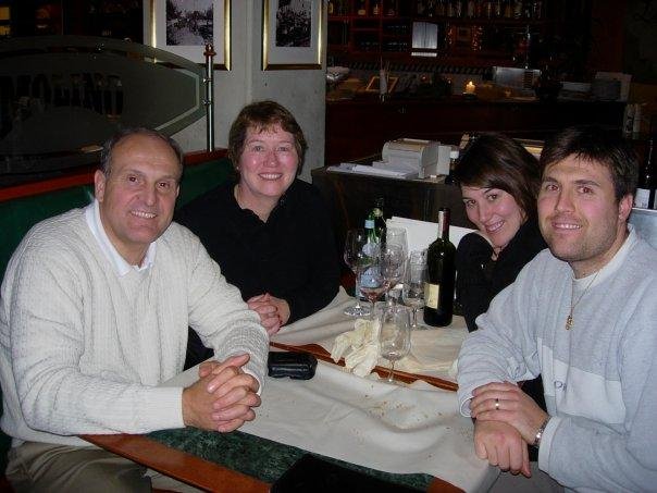 Dinner in Geneva; Ted, Mary Jo, Yannick and Sarah