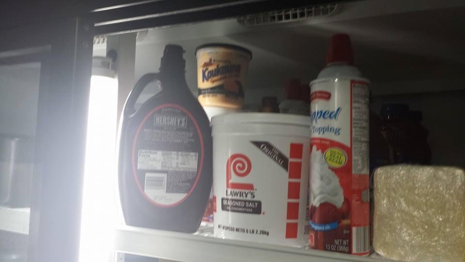 Teri Holton Perry in the refrig at work waiting for your brother!!!!