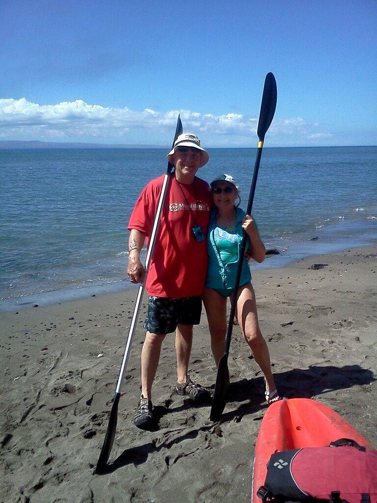 Back from our kayak-snorkel trip to the turtle cleaning station. Way cool! Saw five sea turtles and oodles of fish.