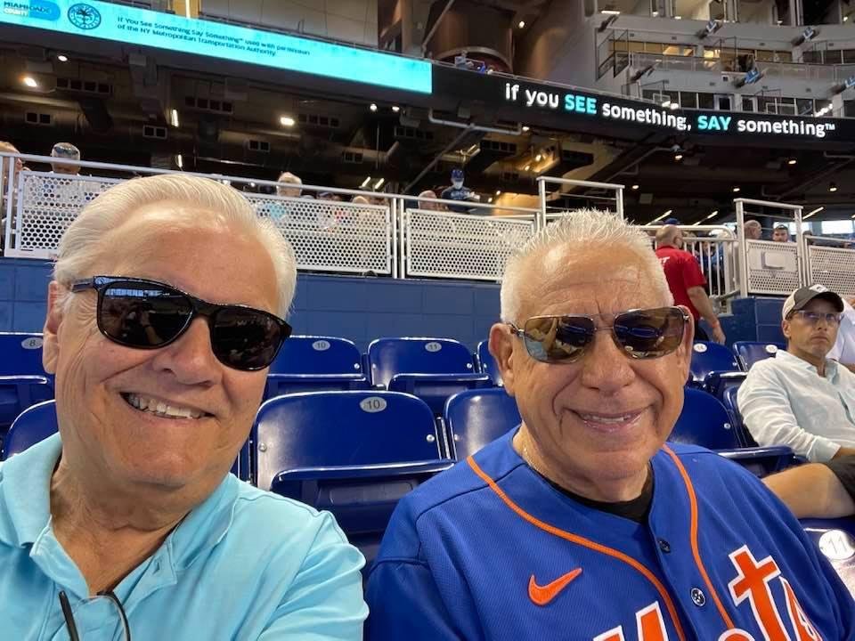 Enjoying a Miami Marlins win over The NY Mets with my friend Steve.