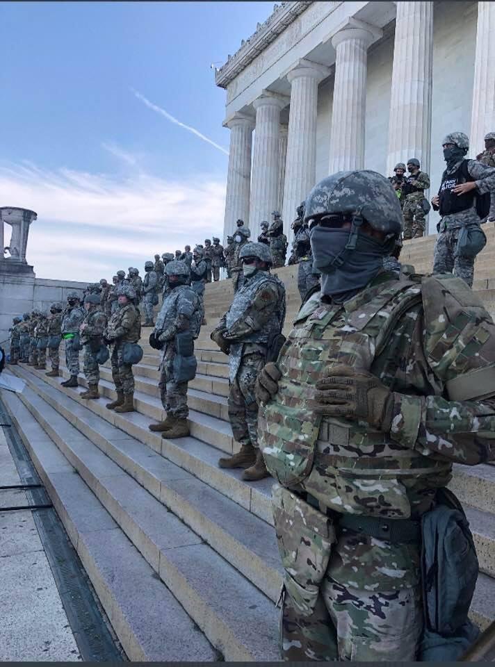 At the Lincoln Memorial. What a sad sight!