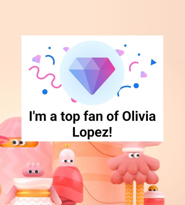 With Olivia Lopez – I just got recognized as one of their top fans! 🎉