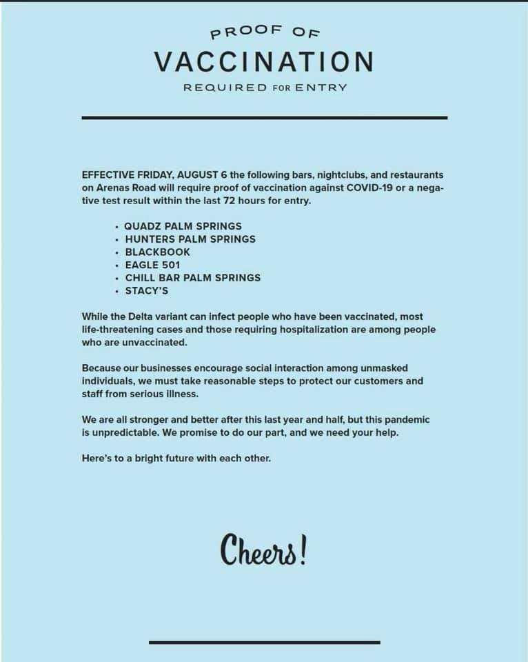 Instead of waiting the three weeks, the gay bars jumped right on it, beginning tomorrow. That's how you support the gay community, by keeping them safe.