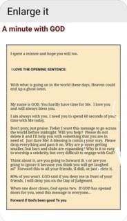 A minute with God.