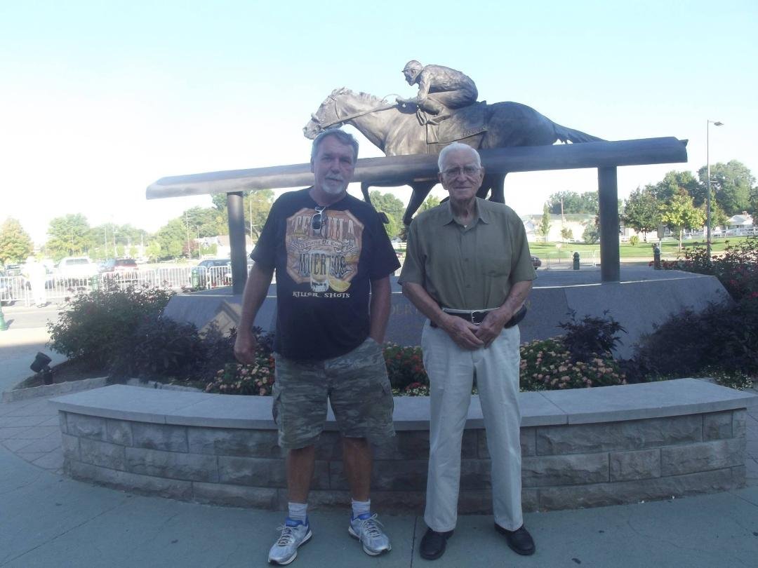 Robert and Pop at Churchill Downs last September.