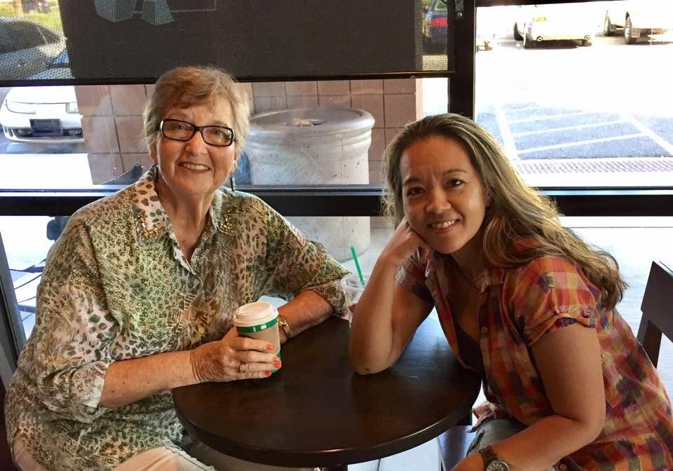 Enjoying an updating chat with my AAUW mentee at Starbucks!