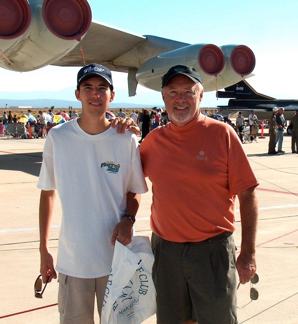 My son Cody, and I at the air show at Edwards AFB