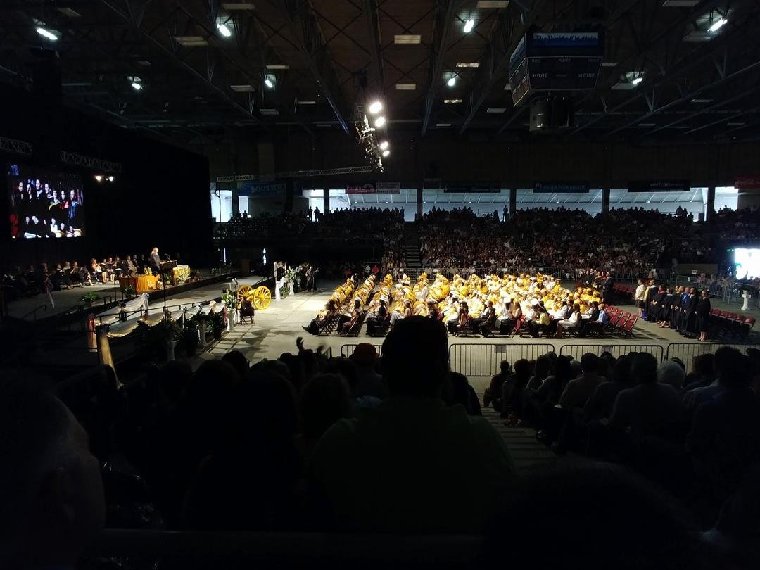 Proudly watching BOTH of my girls graduate high school today! Congratulations, Caitlin and Chey!