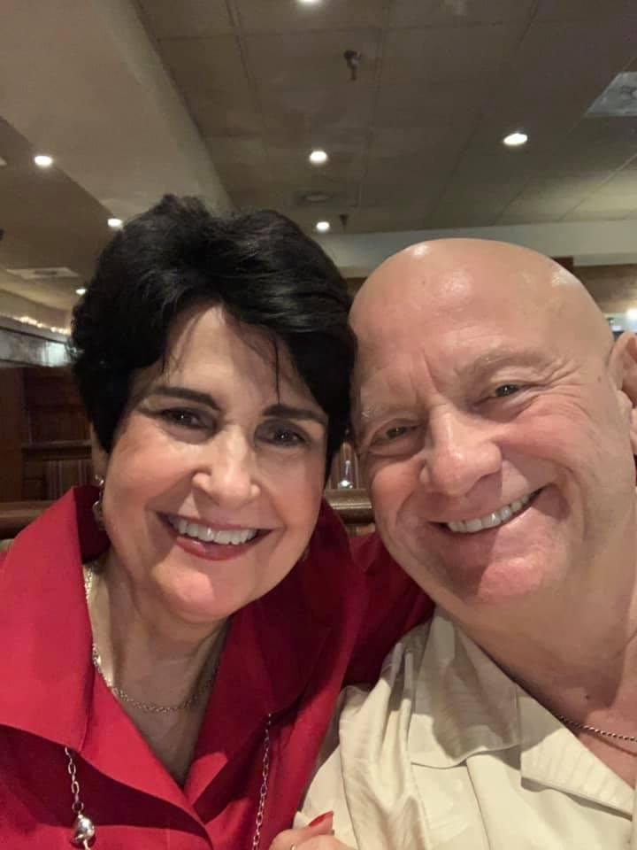 My wife and me having a super time
