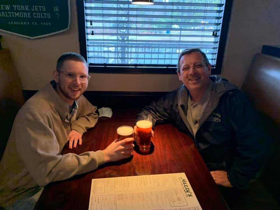 Celebrating Matthew’s 21st birthday with his first legal beer with nothing else but a Sam Adams. Happy Birthday kiddo!