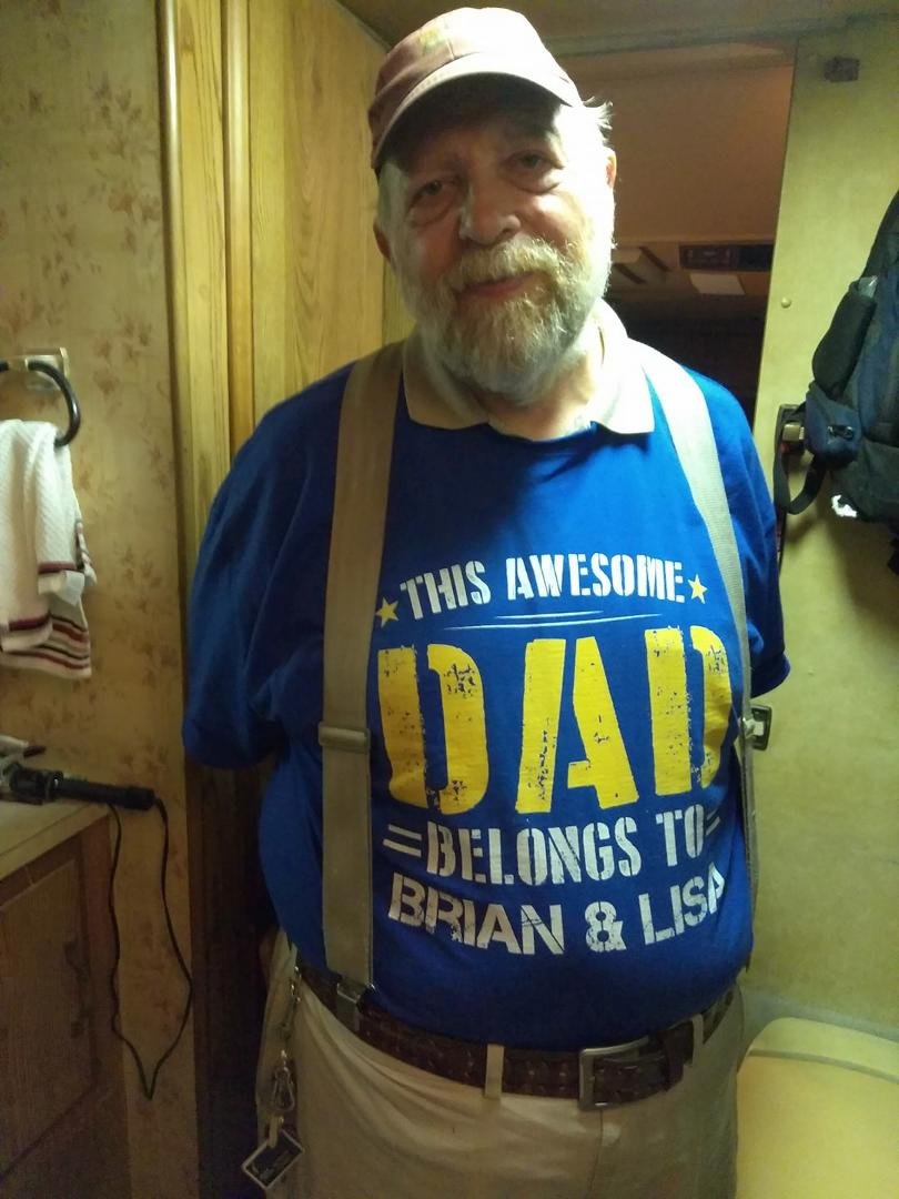 My daughter Lisa along with my son Brian pitched together and got me this neat custom tee-shirt. Best Fathers Day present that I ever remember receiving.
I might decide to make it my profile pic pretty soon.
Thanks and
