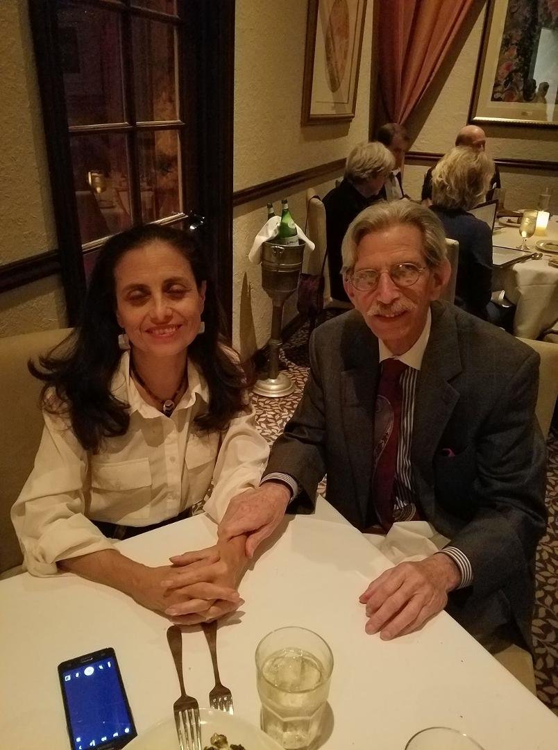 Pieta and I at Sorrento Ristorante. Celebrating new Citizenship.