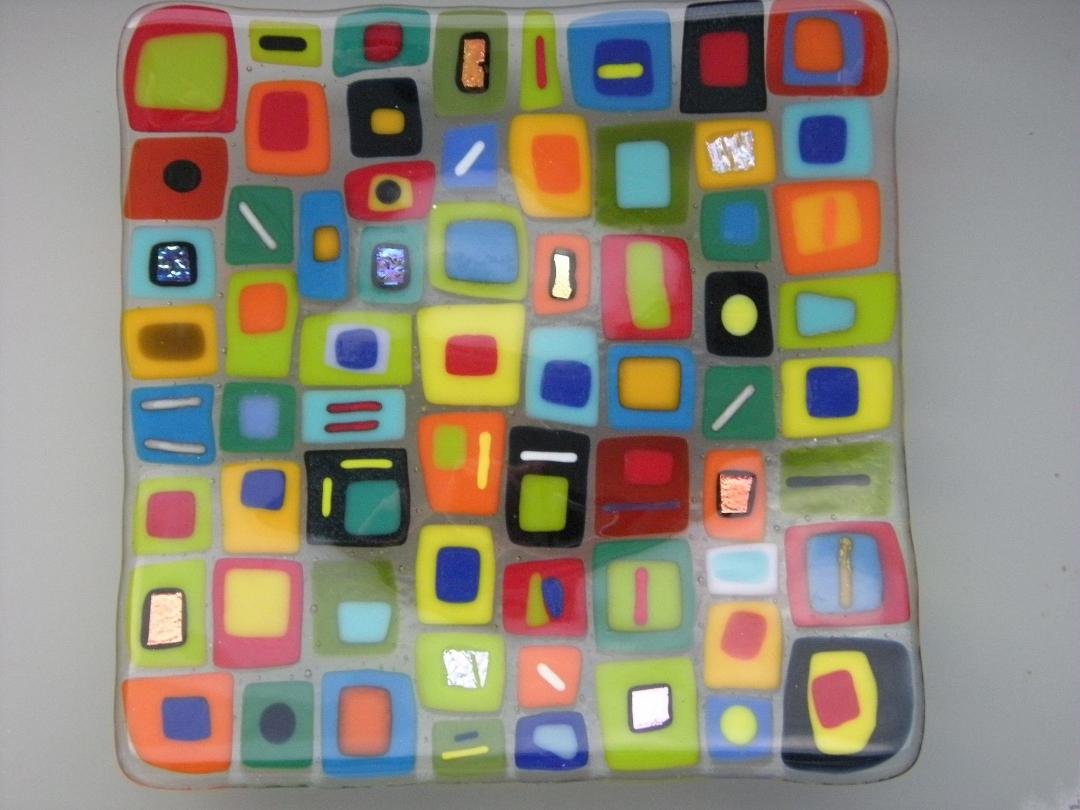 fresh out of the kiln...tiny trinket dishes (or wasabi...) They are ADORABLE! I call these colorful pieces "Happy Plates" !