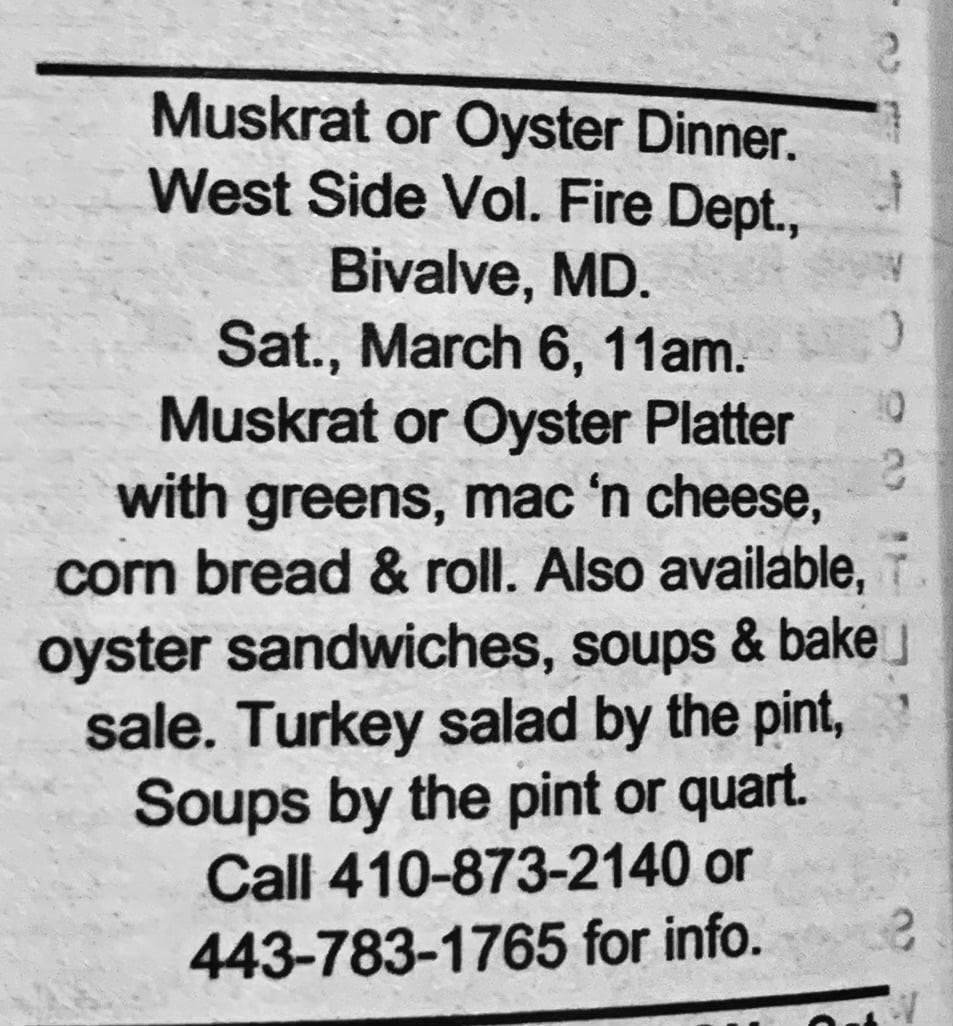 I would do everything but a Muskrat.  What the heck is it???  I need to google it.