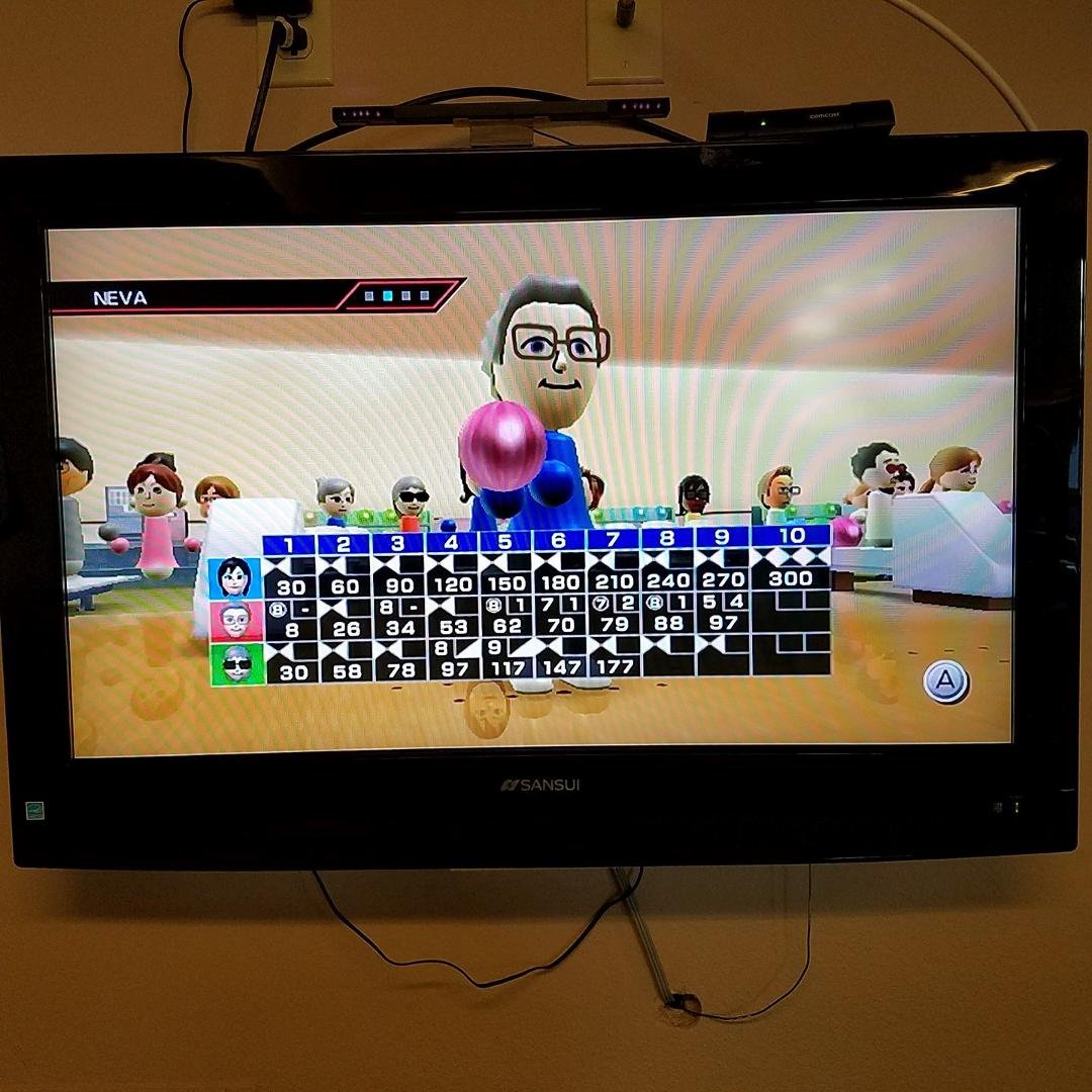Donna Martin bowled a perfect game of 300 today on the WII machine. Yeah Donna