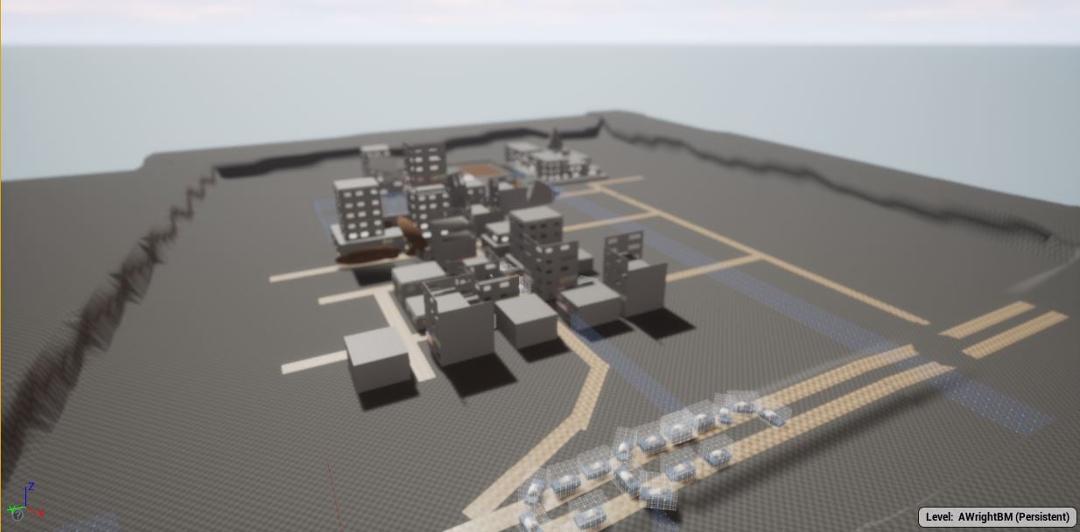 Due to me sharing my last level from my LVLD 1 class in Aug I took a screen shot of my current level that supposed to a abandoned city.  I'll have more on this project soon.