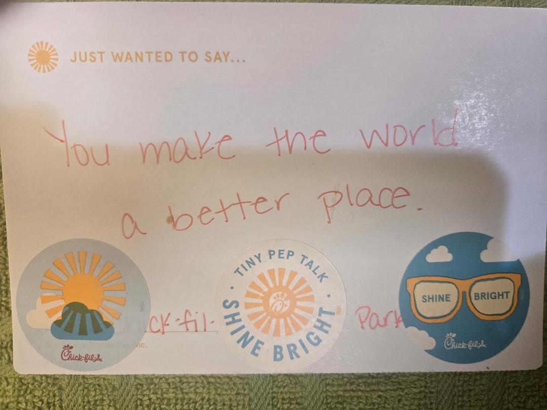 Today's post is for you. As the card says - You Make The World A Better Place. Blessings, Doug