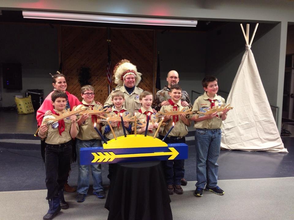 Gage becomes a Boy Scout! All the cubs in his Den earned their Arrow of Light! Good job, Scouts!