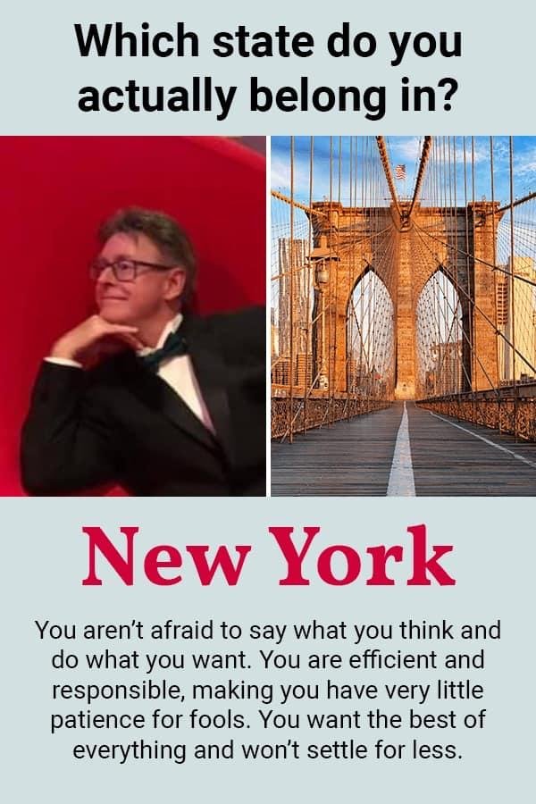Not sure all the prattle listed would be true, but it got the state right...specifically, NYC!