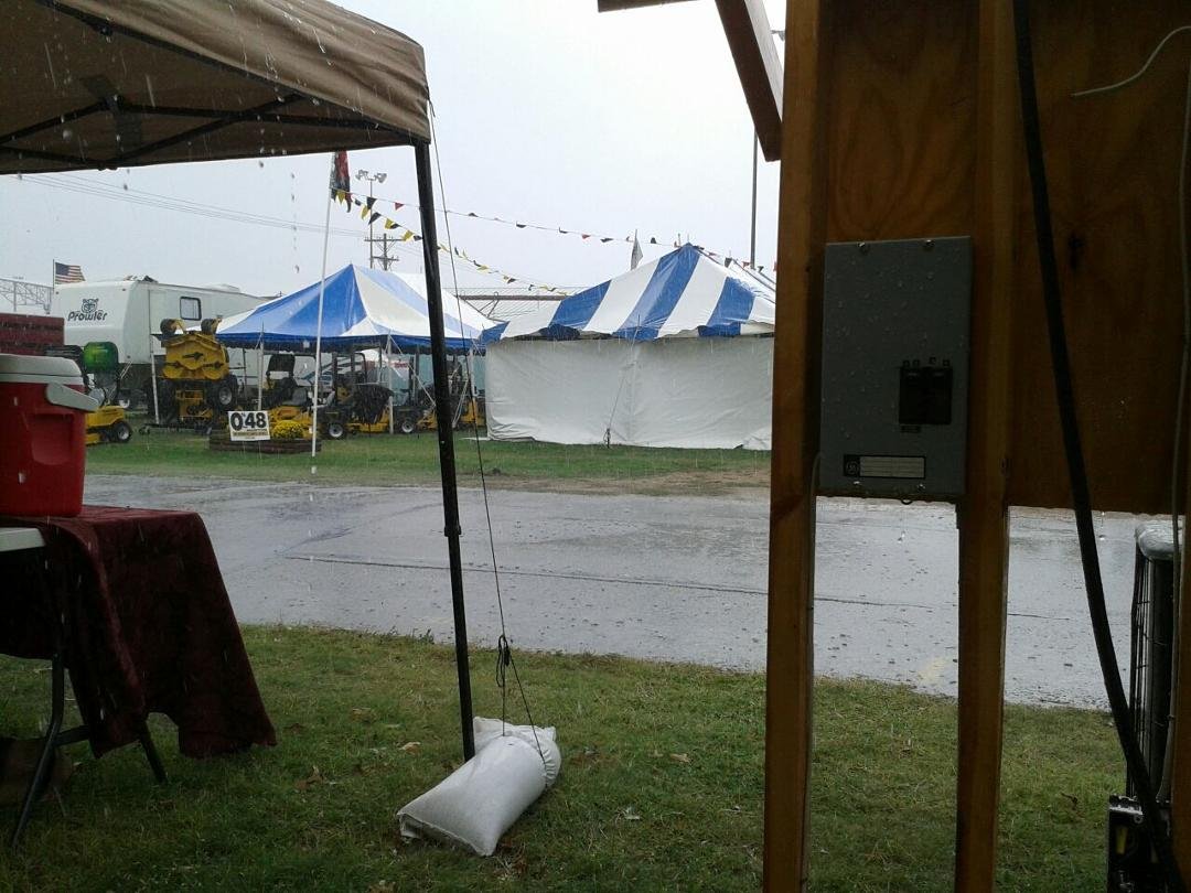 It's really raining now. Seeking shelter in the salina tech house. Thanks Kevin:-)
