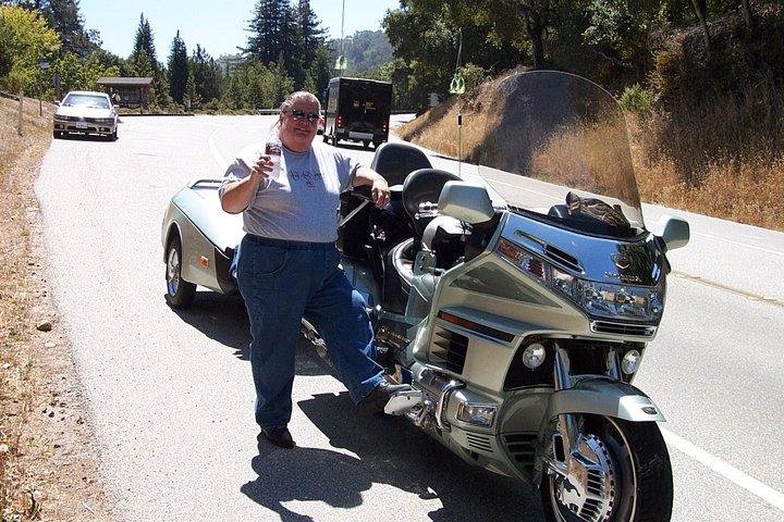 On the road in the Northern California Redwoods.