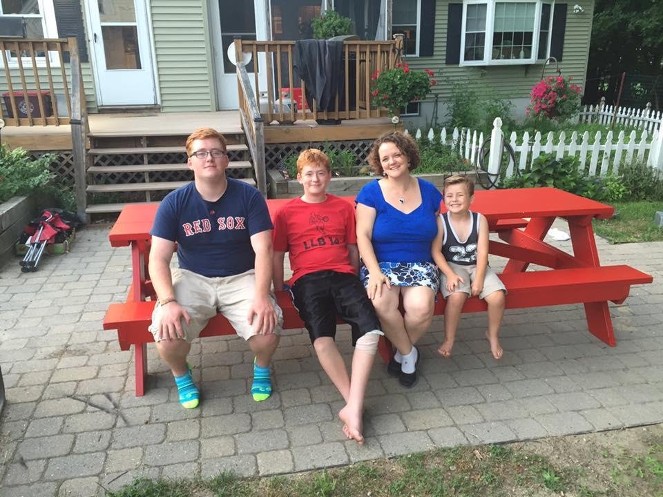 Finished building a 10 foot picnic table with the boys