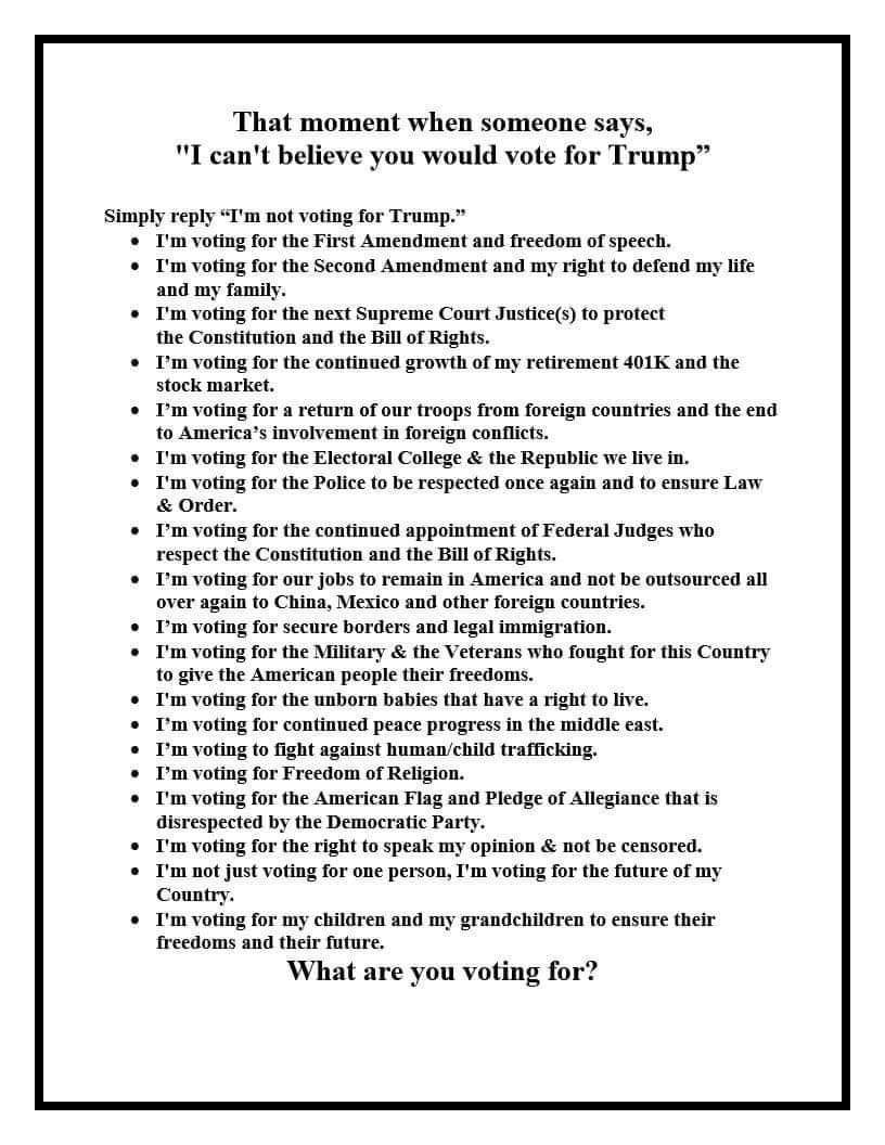 Why I Voted for Pres. Trump#