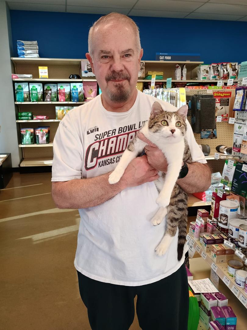 Maxwell is anxious to get to his new home. Adopted from LAPP today at Chuck and Don's.